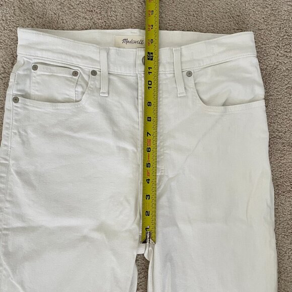 Madewell The Perfect Vintage Crop Jean – White High Rise Frayed Hem – Size 30 - Picture 9 of 10